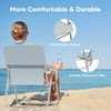 YSSOA Folding Beach Adults Portable Beach Chair Low Back Backpack Chair - Grey