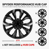 Pilot Automotive 16" Spyder Gunmetal Grey & Black Universal Hubcap 4-pack
