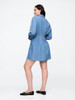 GAP Women's Fit and Flare Mini Shirtdress, Medium Wash, XX-Large