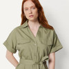 AMAZON ESSENTIALS WOMEN RELAXED-FIT SHORT SLEEVE BUTTON-DOWN DRESS - M - Khaki