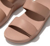 FITFLOP WOMEN'S LULU ADJUSTABLE LEATHER SLIDES CASUAL SANDALS - SIZE: 5 - BEIGE
