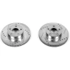 POWER STOP DISC BRAKE ROTOR SET-FRONT DRILLED ZINC PLATED BRAKE ROTOR PAIR