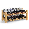 HYNAWIN 2 Tiers Bamboo Wine Rack Countertop Wine Display Stand B0C27WNV32