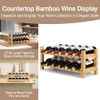 HYNAWIN 2 Tiers Bamboo Wine Rack Countertop Wine Display Stand B0C27WNV32
