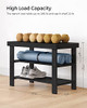 SONGMICS Shoe Rack Bench 3-Tier Bamboo Shoe Storage Organizer ULBS04H - Black New