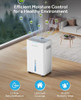 DRAVONIC 1500 SQ.FT DEHUMIDIFIER FOR BASEMENT, 21 PINTS, QUIET - SNOW WHITE New