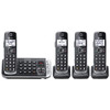 PANASONIC LINK2CELL BLUETOOTH DECT 6.0 CORDLESS PHONE SYSTEM 4 HANDSETS - BLACK