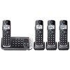 PANASONIC LINK2CELL BLUETOOTH DECT 6.0 CORDLESS PHONE SYSTEM 4 HANDSETS - BLACK