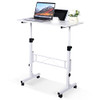 KLSMYHOKI STANDING DESK ADJUSTABLE HEIGHT DESK ROLLING DESK 16"x31.5" - WHITE