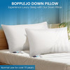 BOPPLEJO GOOSE DOWN PILLOW - LUXURY HOTEL BED PILLOW KING SIZE - WHITE New