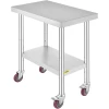 VEVOR STAINLESS WORK TABLE 29.9 X 18.1 X 33.9 IN COMMERCIAL - STAINLESS STEEL