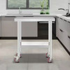 VEVOR STAINLESS WORK TABLE 29.9 X 18.1 X 33.9 IN COMMERCIAL - STAINLESS STEEL