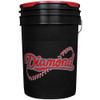 Diamond 6-Gallon Ball Bucket with 30 DBP Baseballs B000QD56Y6 - Black New