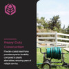 YARD BUTLER HOSE REEL CART - METAL, WHEELS FOR GARDENS, 400 FT - BLACK