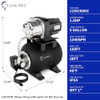 LANCHEZ 1.6 HP Shallow Well Pump 1340 GPH Stainless Steel Water Transfer Pump