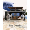 GARVEE HARDTOP GAZEBO 12X16 FT FOR ALL WEATHER DOUBLE METAL ROOF NET - DARK GRAY New