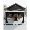 GARVEE HARDTOP GAZEBO 12X16 FT FOR ALL WEATHER DOUBLE METAL ROOF NET - DARK GRAY New