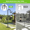 GIENTAN GT-76WF-2P SHEPHERDS HOOK FOR BIRD FEEDER, DOUBLE BIRD, 1 PACK - BLACK