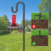 GIENTAN GT-76WF-2P SHEPHERDS HOOK FOR BIRD FEEDER, DOUBLE BIRD, 1 PACK - BLACK