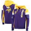 Starter Men's Purple/Gold Minnesota Vikings Logo Extreme Full-Zip Hoodie New