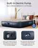 iDOO Queen Size Air Mattress Inflatable Airbed Built-in Pump 80x60x13in - Black