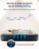 iDOO Queen Size Air Mattress Inflatable Airbed Built-in Pump 80x60x13in - Black