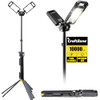 LED Work Light Telescoping Tripod Wide 120M 10000 Lumen Dual-Head 7000K Gray New