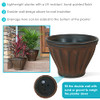 Sunnydaze Charlotte 16" Outdoor Double-Walled Polyresin Planter Set of 2 Brown New