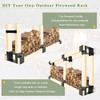 TFMUZERT Firewood Rack Outdoor Heavy Steel Storage B09WTG774T - Black