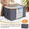 FAB TOTES STORAGE BAGS FOR CLOTHES AND BLANKET FOLDABLE 6 PIECE SET - GRAY