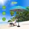 Backyard Expressions 9FT Patio Umbrella 32 LED Lights, FaFade-Resistant - Taupe