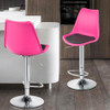 MoNiBloom Pink High Back Bar Stools Set of 2 PU Leather Cushion, B0CB7WRP4S New