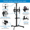 DORPU Mobile TV Cart for 32-55 Inch LED LCD 4K Flat Curved Screen TVs - Black New