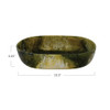 CREATIVE CO-OP OVAL MARBLED RESIN DECORATIVE BOWL - OLIVE GREEN