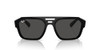 RAY-BAN UNISEX CORRIGAN SQUARE SUNGLASSES - BLACK/DARK GRAY