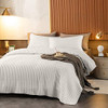 B08DXD4SL1 3-Piece Quilt Sets Shams Straight Line Papyrus Grey Queen New