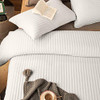 B08DXD4SL1 3-Piece Quilt Sets Shams Straight Line Papyrus Grey Queen New