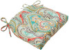 621272 Pillow Perfect Paisley Indoor/Outdoor Chairpad, Reversible, 2 Count