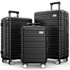 BEOW Expandable Luggage Sets Clearance 3 Piece Hardshell B09W5VPSDB - Black