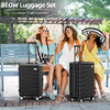 BEOW Expandable Luggage Sets Clearance 3 Piece Hardshell B09W5VPSDB - Black