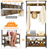 Yaheetech 3-in-1 Design Hall Tree Coat Rack Shoe Bench 23 Hooks - Rustic Brown New