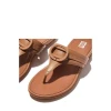 FITFLOP GRACIE THONG SANDALS WOMEN'S TAN LEATHER TOE-POST - SIZE: 8 - LATTE TAN