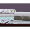 BIBB HOME EGYPTIAN LUXURY 1800 COUNT 4 PIECE SHEET SET AQUA CHEVRON - KING