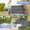 ELEMARA 2 IN 1 BABY TRAVEL CRIB EASY-SET UP PORTABLE CRIB COMFORTABLE MATTRESS