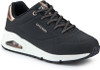 SKECHERS WOMEN'S UNO SHIMMER AWAY SNEAKERS - SIZE: 10 BLACK DURABUCK ROSE GOLD