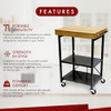 Origami RBT Series Steel-Frame Folding Kitchen Cart B006Z9W3JQ - Black New