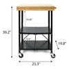 Origami RBT Series Steel-Frame Folding Kitchen Cart B006Z9W3JQ - Black New