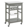 Linon Natalie Stainless Steel Top Rolling Kitchen Storage Cart B07CXHRFSH - Gray New