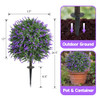 QUIRLORY Dense Foliage Artificial Lavender Topiary Trees 24", 2 Pack - Lavender