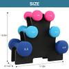 PONE FIRST Neoprene Coated Dumbbell Free Hand Weight Set with Rack 20Lb New